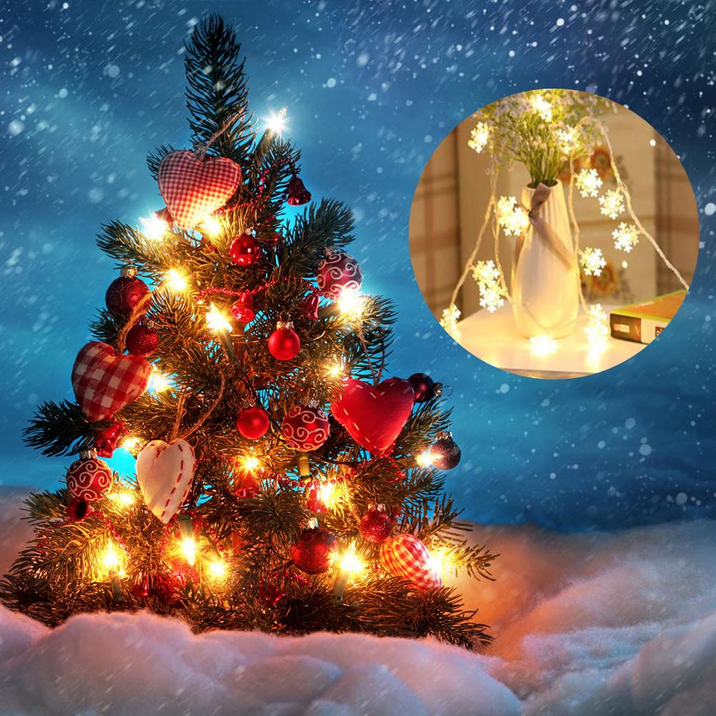 Рождественская гирлянда в виде снежинки 10 футов 20 светодиодов на батарейках снежинки гирлянда зимняя гирлянда