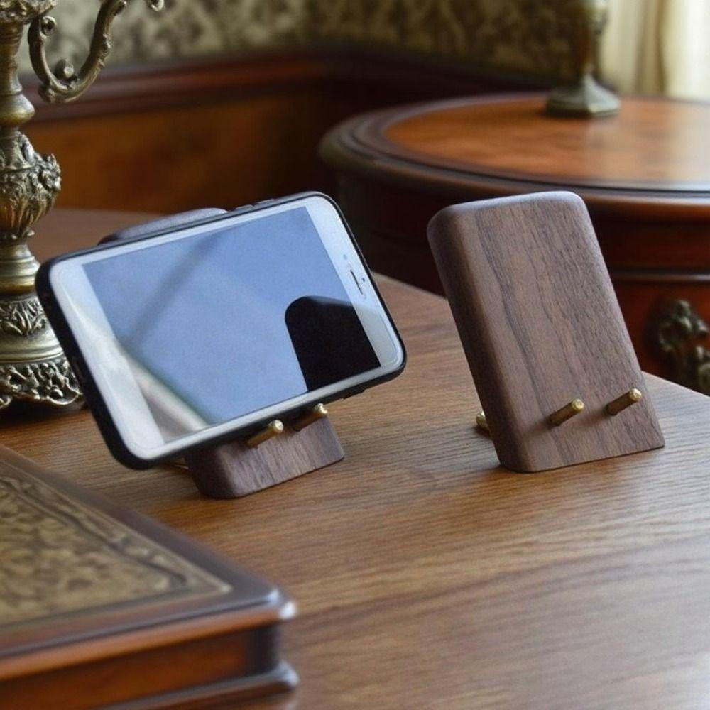Vintage Lazy Phone Stand Wooden Small Tablet Holder Creative Desktop Phone Holder  Office