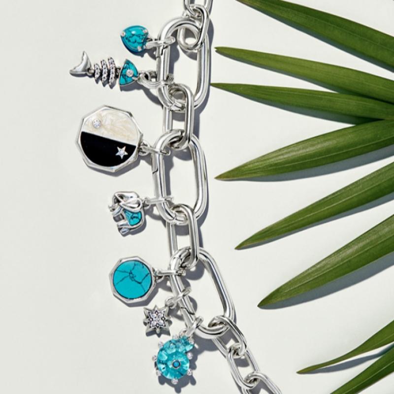 Pandora Turquoise Colored Fishbone Dangle Charm 793894c01