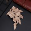 4pcs/set Wood Carved Corner Flower Onlay Applique Unpainted Frame Cupboard Cabin