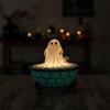 LED Night Light with Ghost, Compact Ghost Lamp, Spooky Table Decoration, Shelf