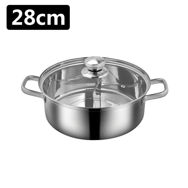 Chinese Hot Pot 304 Stainless Steel Induction Cooker Gas Stove Compatibl Kitchen Cookware Soup Cooking Pot Twin Divided