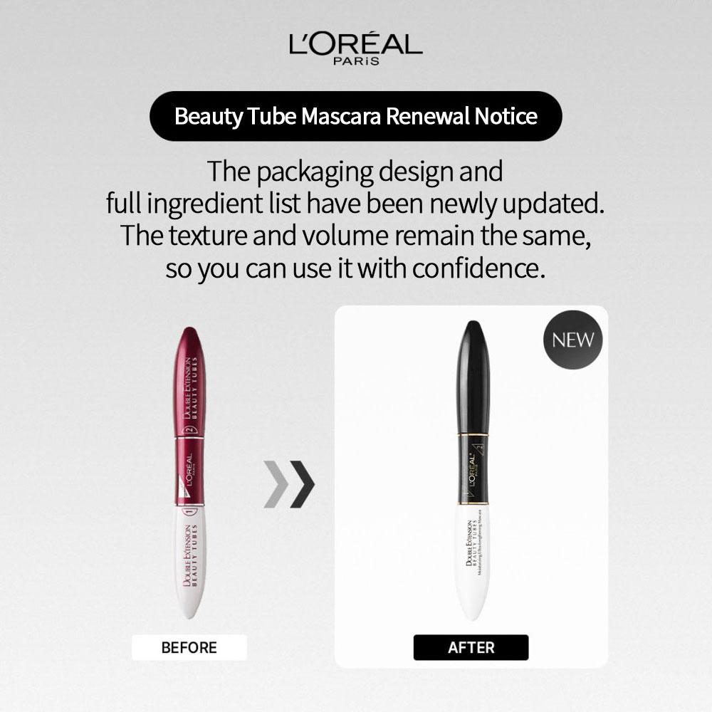 LOREAL PARiS Тушь для ресниц Double Extension Beauty Tube 14 мл, разноцветная, 3 шт.