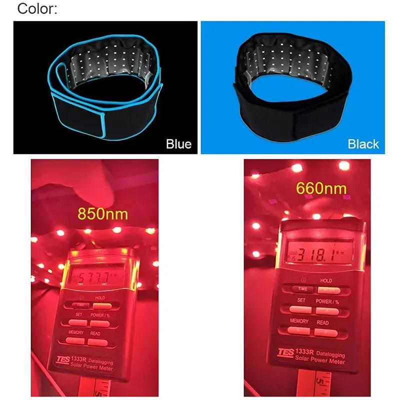 Массажный пояс для фототерапии со светодиодами 850 нм 660 нм, красный свет, горячий компресс, формирование фигуры, снижение веса и расслабление, облегчение боли в спине