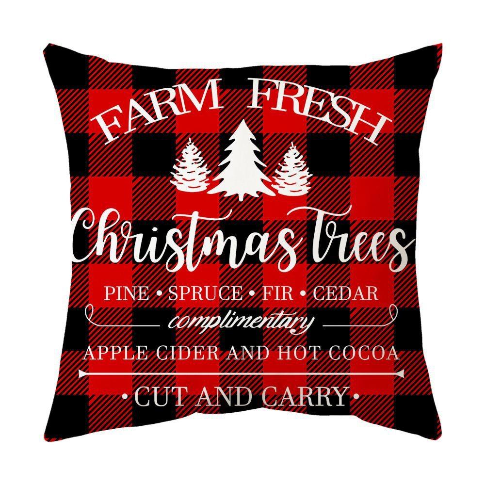 Рождественское украшение для дома чехол для подушки Веселый рождественский снеговик Рождественская елка клетчатый принт чехол для подушки Украшение для дивана