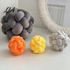 Soft Spandex Decorative Pillow Knot Ball Throw Pillow, Round Ball, Knotted Handmade Textured Cushion for Sofa Couch, Modern Bedroom Living Room Decor