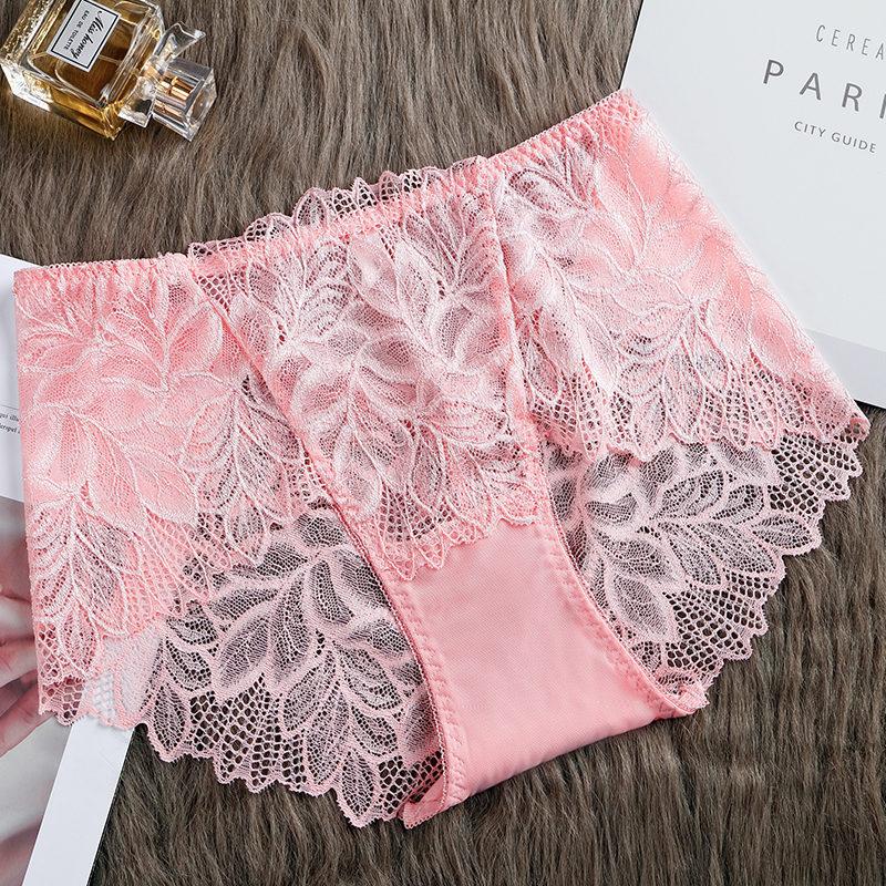 Large Size Panties Sexy Lace Women's Hollow Out Underpants High Waist Cotton Crotch Briefs Boyshorts for 100kg