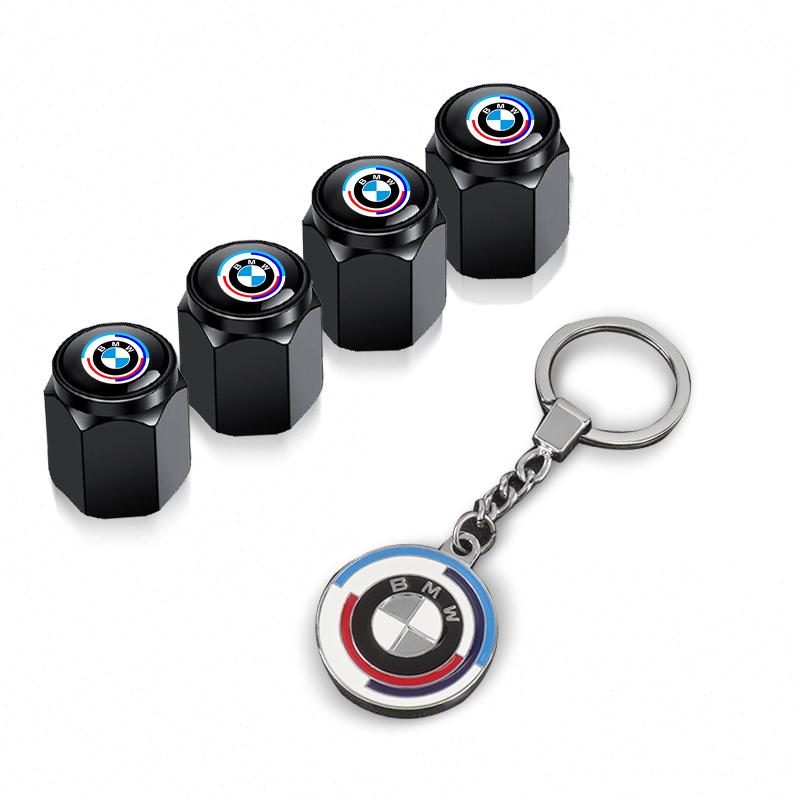 NDQB9 Car Tire Wheel Valve Caps Cover Metal Car Keychain Keyring For BMW i7 X7 G07 LCI iX I20 X1 U11 3 5 7 Series G70 G09 XM Accessory