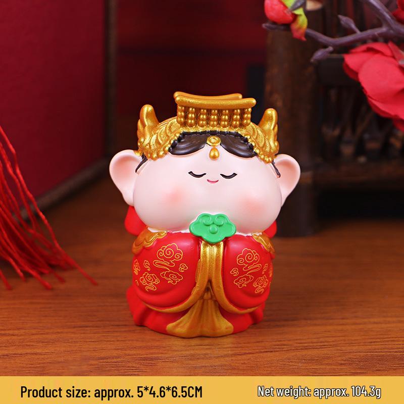 Five-Way God of Wealth Car Console Resin Ornament - Birthday Gift for Friends