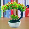 Fake Bonsai Romantic No Watering Plastic Beautiful Artificial Flower Bonsai with Pot