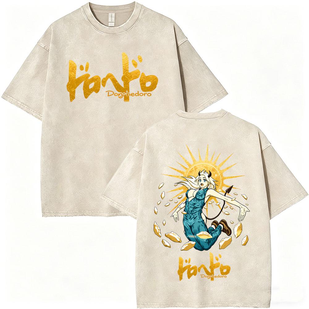 Anime Dorohedoro Kai En Vintage Washed T-shirt Cool ga Oversized T-shirts 's Clothing Gothic Horror Tee Shirt