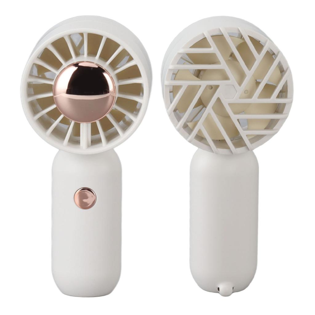Hand Held Fan Outdoor Portable USB Rechargeable Small Pocket Desk Fan for Students White