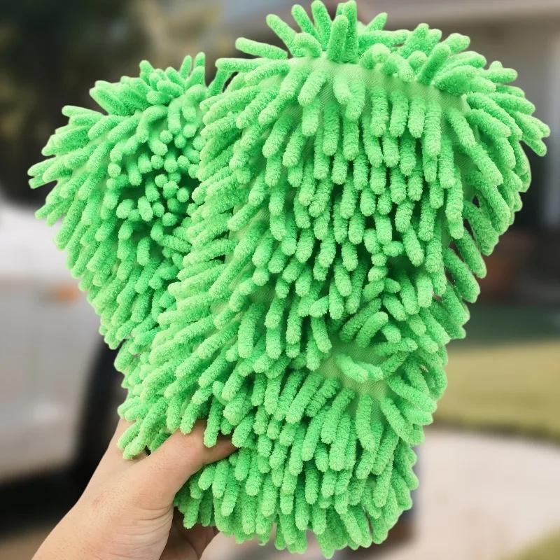 Eco-Friendly Chenille Car Wash Towel Glove Shaped Accessories 1/2PCS Car Wash Sponge Care Brush Pad Cleaning Tools Accessories