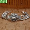 Silver Vintage Fine Craftsmanship All -Match Personality Men 'S Bracelet Creative Domineering Tiger Head Hand Jewelry