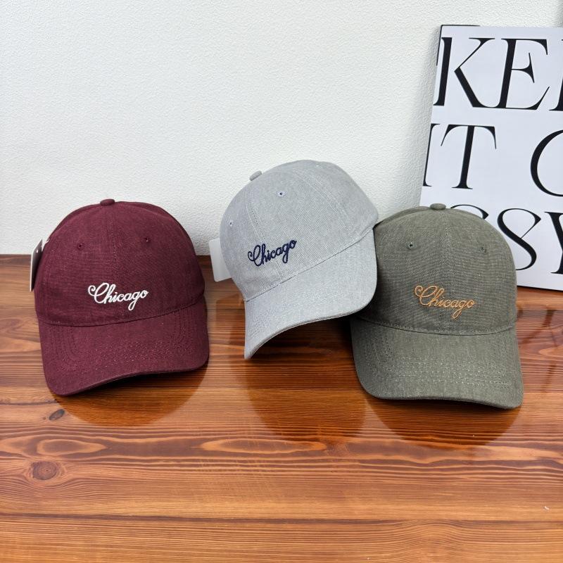 New spring and summer baseball cap men's and women's soft top letter embroidery versatile face small sunshade curved brim cap