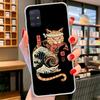 Ramen Sushi Samurai Tattoo Cat Cover Phone Case For Samsung Galaxy A12 A22 A32 A52 A72 A02S Phone Case Note 20 Ultra 10 S10 Plus