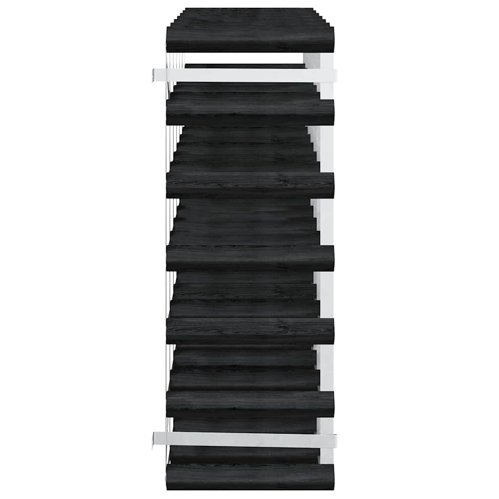 42 Bottle Wine Rack Black Solid Pine Wood