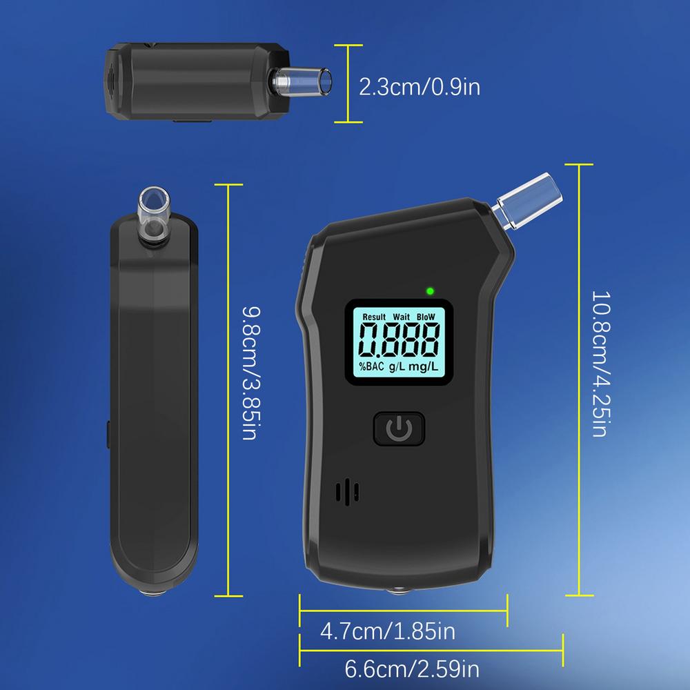 Персональные алкотестеры Детектор алкоголя для питья Высокоточный алкотестер для личного и профессионального использования С четким