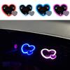 Светодиодная солнечная лампа для подсветки салона автомобиля в форме двойного сердца, питание от USB, неоновая декоративная лампа для окна, аксессуары для украшения автомобиля