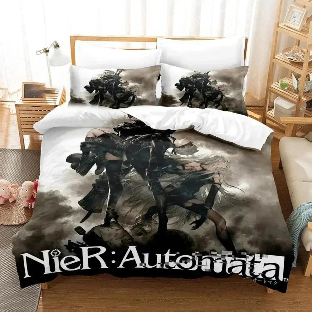 3D Печать Игры NieR Automata YoRHa No.2 Тип B 2B Печатный Комплект Постельного Белья Пододеяльник Наволочка Комплект Постельного Белья Льняная Простыня Покрывало Размер