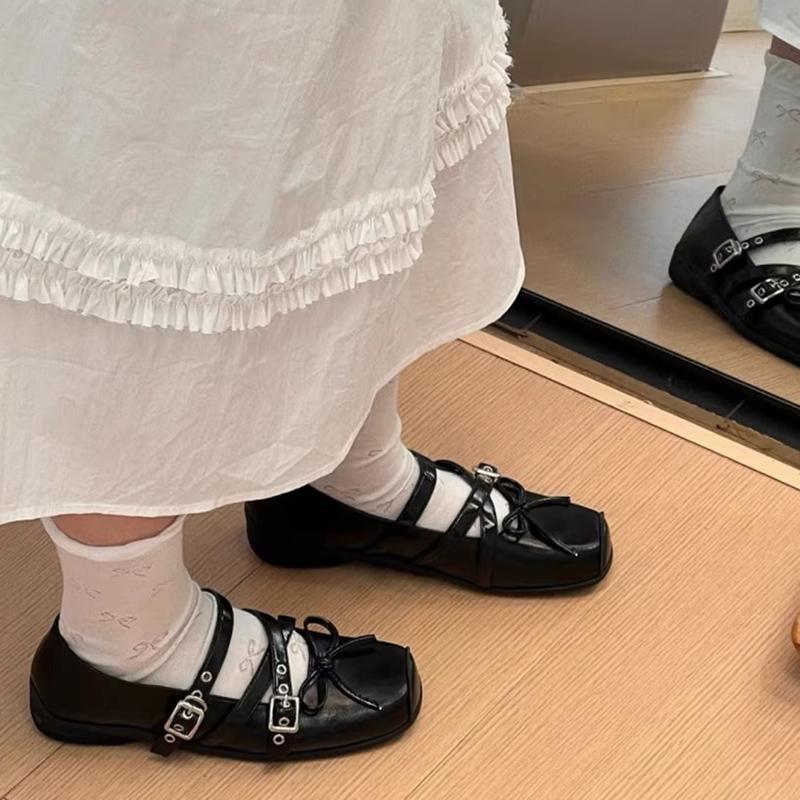 Весенние туфли Мэри Джейн с квадратным носком, женские, модные, с перекрестной пряжкой, женские повседневные туфли для платья, балетки