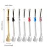 2 Piece Reusable Yerba Mate Drinking Straw 304 Stainless Steel Filter Straw Straw Spoon  Cafe
