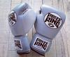 PRIZE RING Boxing Gloves Genuine Leather Gray 10oz "Professional 5.0"