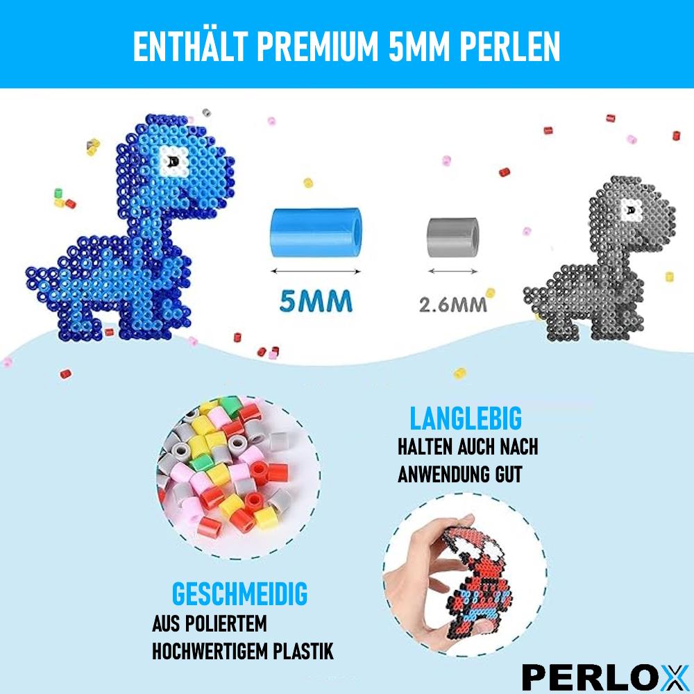 PERLOX Термоприклеиваемые бусины XXL Набор шаблонов 10 цветов Бусины для перфорированных досок