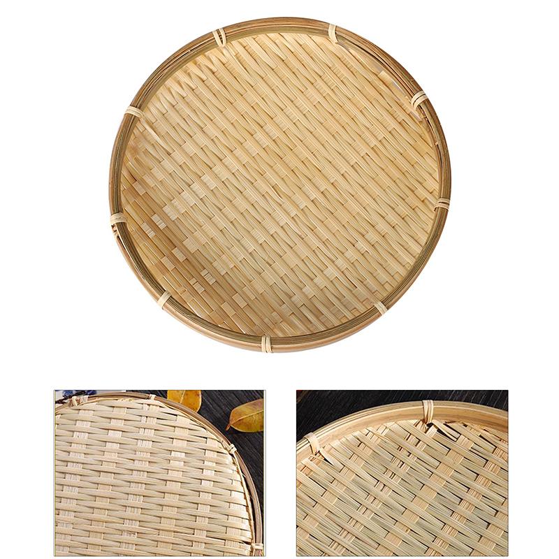 Круглая тарелка Мини круглый совок креативный поднос для конфет и закусок маленький плетеный из бамбука бытовые изделия ручной работы из бамбука поднос для димсамов
