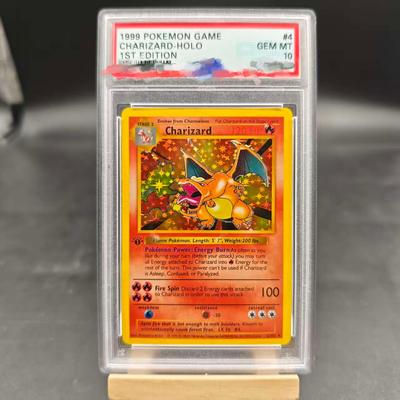 Сделай сам PTCG Карточка рейтинга 1999 1-е издание ЧАРИЗАРД-ХОЛО 4/102 Коллекционная карточка Копия 10 Баллов Карточка рейтинга Аниме Игра Подарок Игрушка