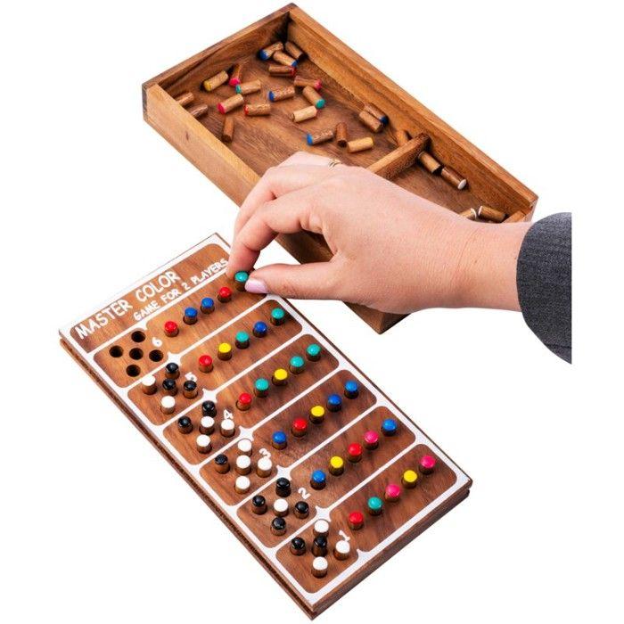Puzzle Game: Master Color Wooden - 2 Players - Eco-friendly Wooden Deduction Board Game