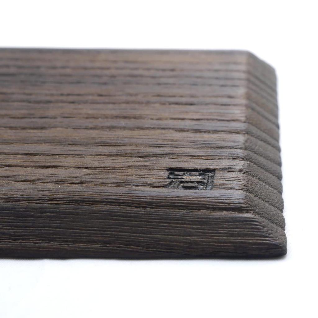 Square coaster, plain, made in Japan from burnt paulownia wood by Kanazawa Paulownia Crafts, Iwamoto Kiyoshi Shoten