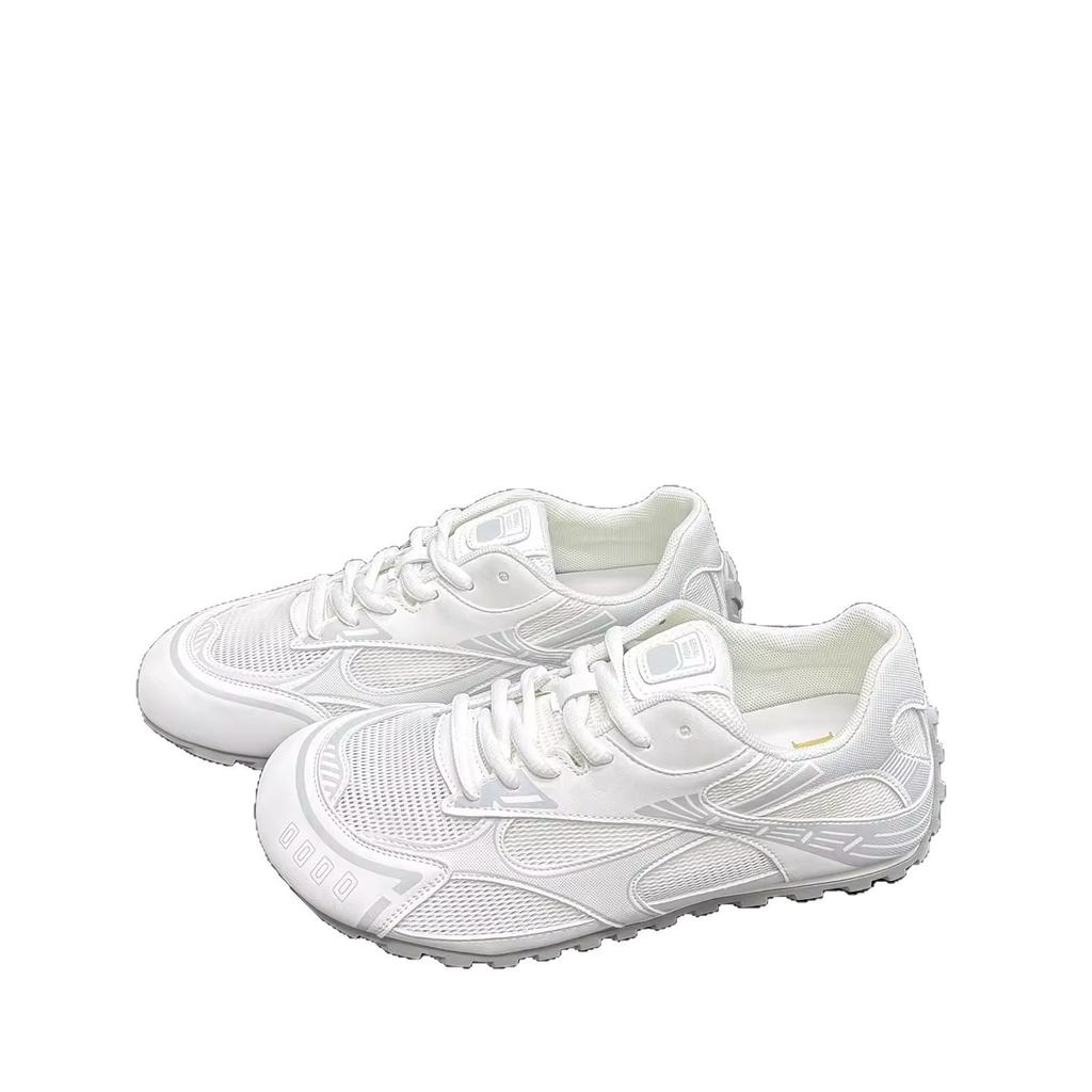 Летние новые женские универсальные повседневные спортивные туфли из мягкой кожи, сетчатые, дышащие и легкие