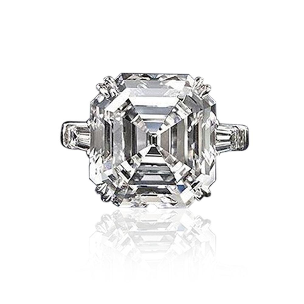 Asscher Crystal Cubic Zirconia Rings for Women Fashion Wedding Engagement Bands Female Ring Anniversary Party Hot Jewelry