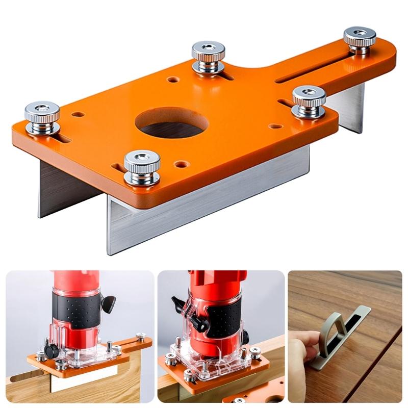Heavy Duty Router Table Insert Slotting Plate Suitable For Woodworking Benches Precise Aluminum Mounting Bracket Holder