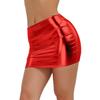 Женская блестящая лакированная кожа Bodycon Мини-юбка Металлический диско-танцевальный костюм