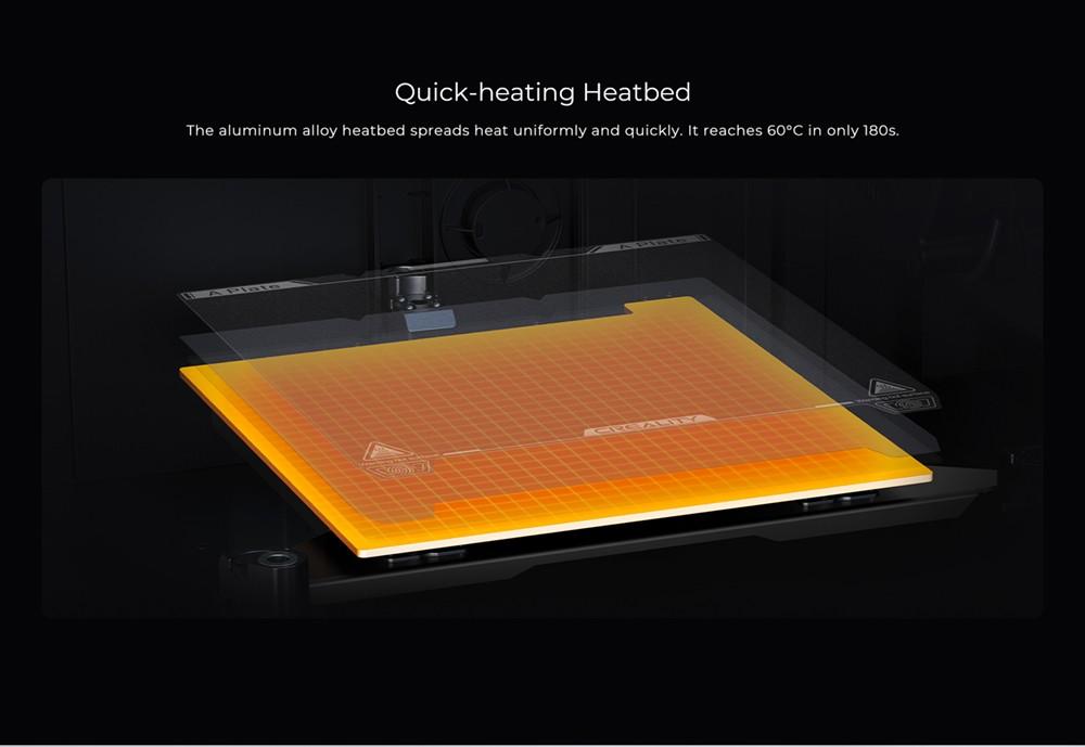 3D-принтер Creality K1, автоматическое выравнивание, максимальный расход 32 мм³/с, максимальная скорость 600 мм/с, ускорение 20000 мм/с², цельная рама