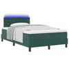 LED Box Spring Bed with Mattress Dark Green 120 x 190 cm Velvet