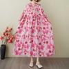 Женское хлопково-конопляное платье с капюшоном из парчи «Нежный ветер и облако» с принтом