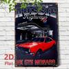 Винтажная металлическая жестяная табличка Красный автомобиль MONARO GTS Круиз по австралийским шоссе Настенное искусство в стиле гаража Рустик Железный декор для дома