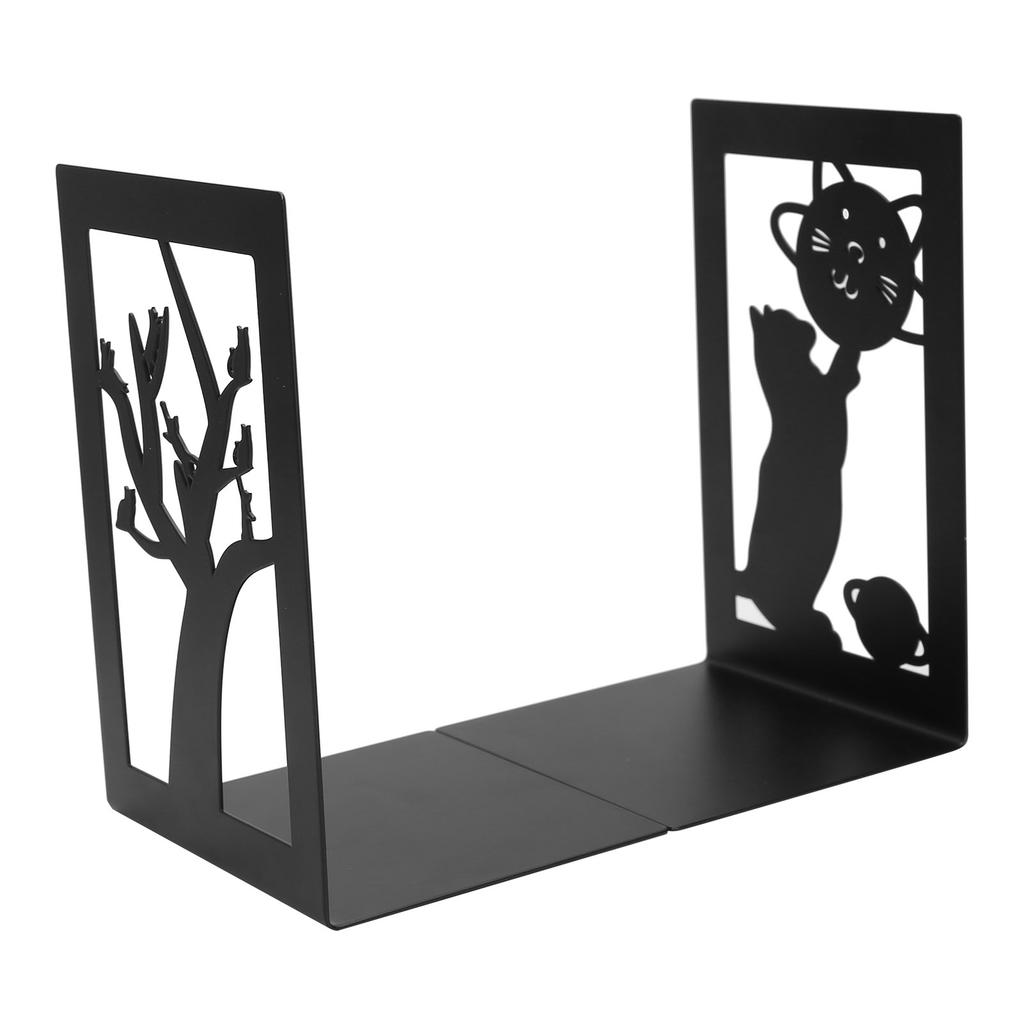 2pcs Metal Bookend Desktop Bookshelf Storage Book Documents Divider Craft Supplies(Tree Deer )
