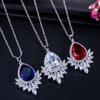 WWJ Dazzling Cubic Zirconia Marquise Cut Pendant Necklace and Drop Earrings Set