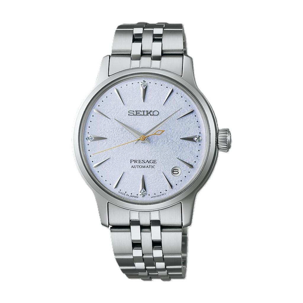 Seiko Presage Cocktail Time автоматические женские часы 34 мм с бриллиантовым ледяным циферблатом SRPL61J1
