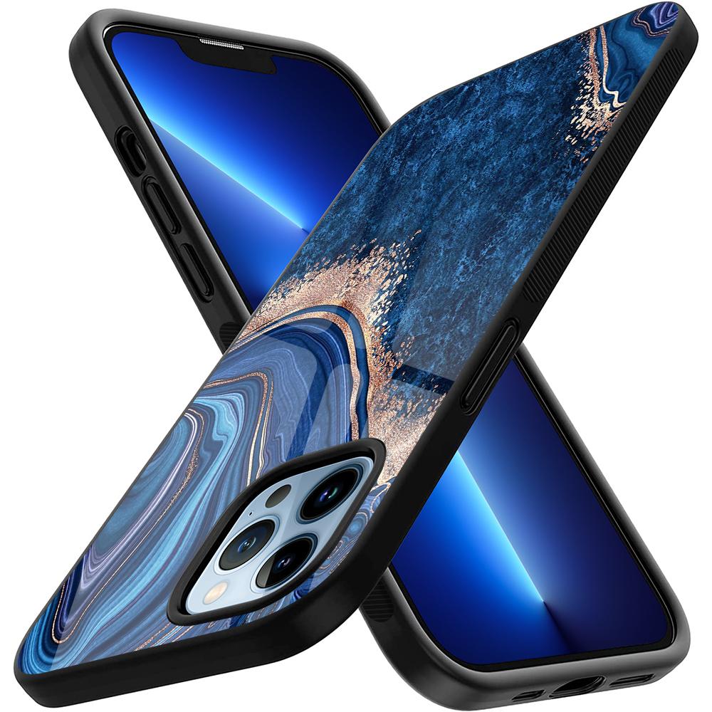 Фиолетовый мраморный чехол для телефона для Iphone 14 13 11 12 Pro Max Mini Xs Xr X 7 8 6s Plus Se 2022, задние чехлы из закаленного стекла