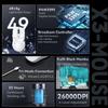 X3 PixArt PAW3395 Bluetooth-мышь, 2,4G, трехрежимное соединение, 26000 точек на дюйм, 650 дюймов в секунду, легкая игровая мышь для макросов, вес 49 г