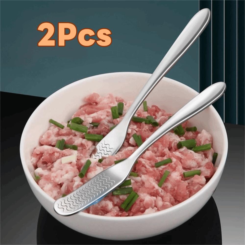 2pcs 316 Stainless Steel Dumpling Filling Spoon Non-slip Bread Butter Spatula Cooking