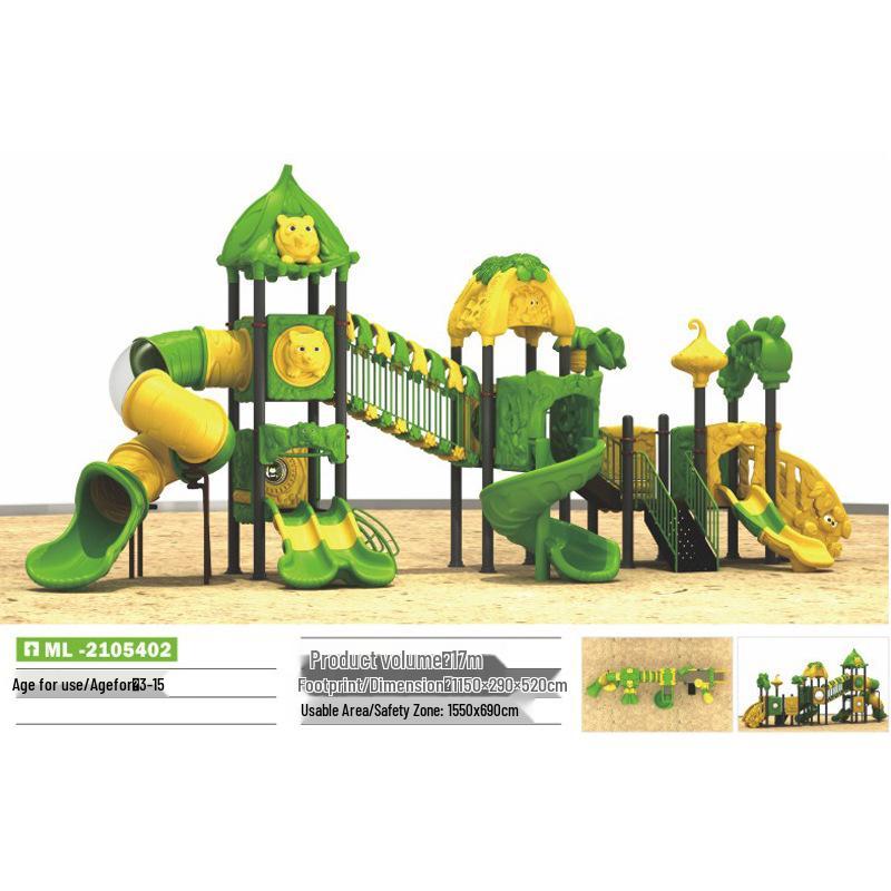 Indoor and Outdoor Playground Swing Set with Slide and Climbing Features for Kindergarten