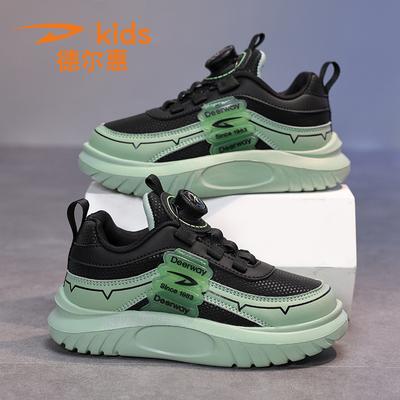 Delhui студенческие новые легкие детские спортивные туфли кожаный верх мальчики и девочки застежка кроссовки для бега повседневная обувь