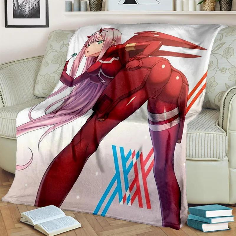 Одеяло DARLING in The FRANXX с рисунком Zero Two, сексуальное одеяло для девочек, мягкое одеяло для дома, спальни, кровати, дивана, покрывало для пикника, детское одеяло