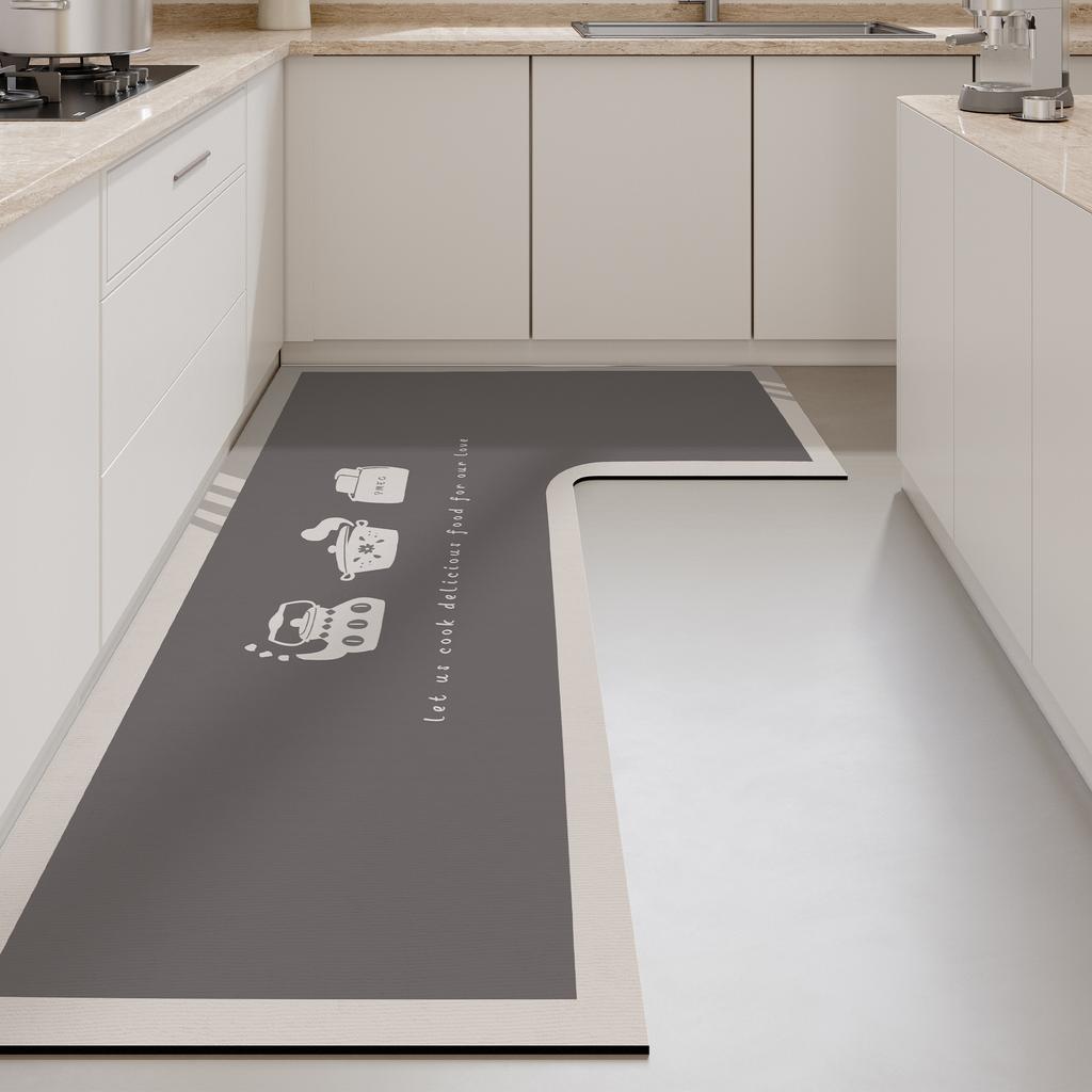 Premium Kitchen Floor Mat L-shaped Dirt-resistant Anti-slip Mat Diatom Mud Easy To Clean Foot Mat Household Quick-drying Water-absorbing Floor Mat